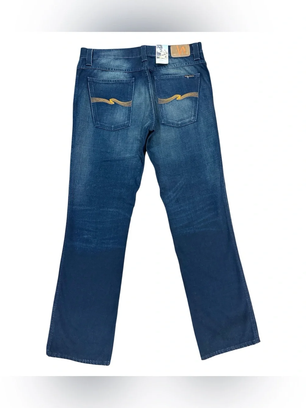 Nudie Jeans Men’s Blue Faded Straight-Leg Jeans